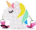 Παιδική Τσάντα 'Ωμου/Push bubble fidget Unicorn Pop Bag  white (OEM) 12cm