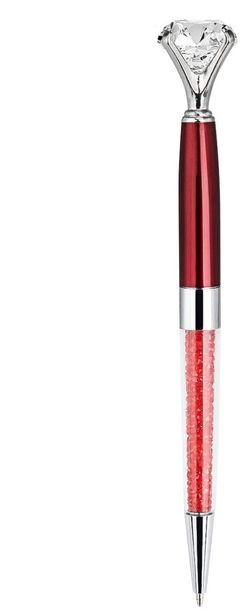 Στυλό Διαρκείας Διαμάντι - Crystal Ballpoint Pens, Metallic Ballpoint Pen,Blue Ink (Red) (22252-1)