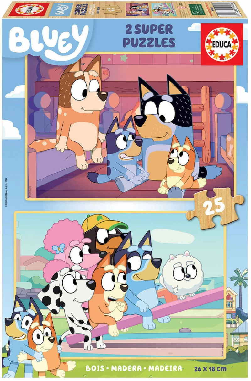 Ξύλινο Παιδικό Puzzle Bluey 50pcs για 3+ Ετών Educa (19407)