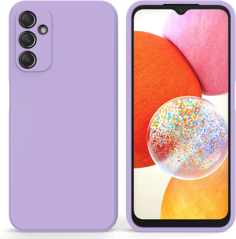 Samsung Galaxy A14 5G (6.6 Inch) - Soft Touch Silicone Cover with Microfiber Interior Camera Protection Lavendar (oem)