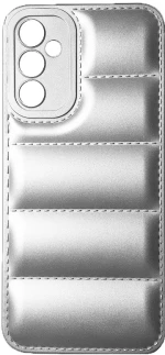 Samsung Galaxy A54 - Puffer Jacket Back Cover Δερματίνης με προστασία για κάμερα - Silver