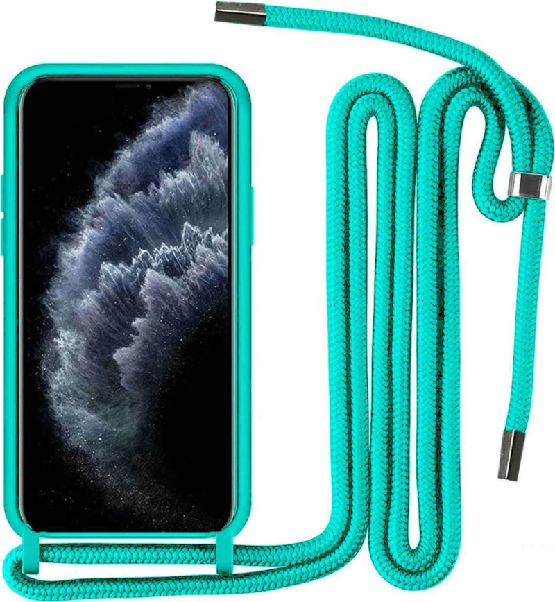 Crossbody Back Cover Σιλικόνης με Λουράκι Mint (Redmi Note 12 5G / Poco X5 5G) oem