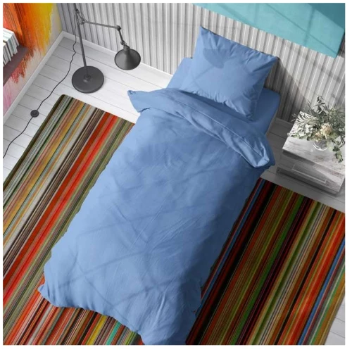 ΣΕΝΤΟΝΙΑ ΜΟΝΑ ΣΕΤ 2ΤΕΜ (SOLID 498 SKY BLUE) - DIMCOL SOLID 498 SKY BLUE / 100% ΒΑΜΒΑΚΙ