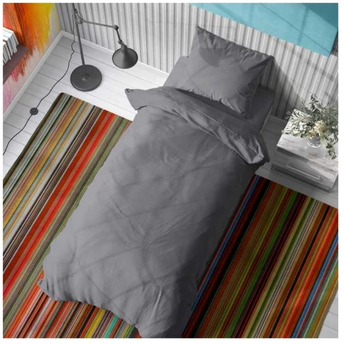 ΣΕΝΤΟΝΙΑ ΜΟΝΑ ΣΕΤ 3ΤΕΜ (SOLID 495 DARK GREY) - DIMCOL SOLID 495 DARK GREY / 100% ΒΑΜΒΑΚΙ