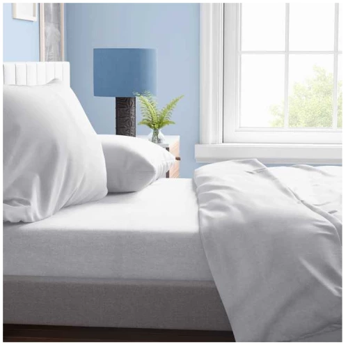 ΣΕΝΤΟΝΙΑ KING SIZE ΣΕΤ 4ΤΕΜ (SOLID 491 WHITE) - DIMCOL SOLID 491 WHITE / 100% ΒΑΜΒΑΚΙ