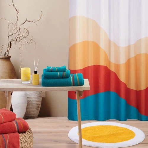 ΚΟΥΡΤΙΝΑ ΜΠΑΝΙΟΥ 180x200 (TAKE IT EASY WHITE-MULTI) - NEF NEF TAKE IT EASY WHITE-MULTI / 100% ΠΟΛΥΕΣΤΕΡ