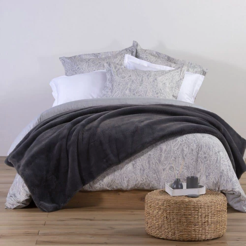ΚΟΥΒΕΡΤΑ FLEECE-ΓΟΥΝΑ ΥΠΕΡΔΙΠΛΗ (RABBIT FUR WARMER GREY) - NEF NEF RABBIT FUR WARMER GREY / 100% ΠΟΛΥΕΣΤΕΡ