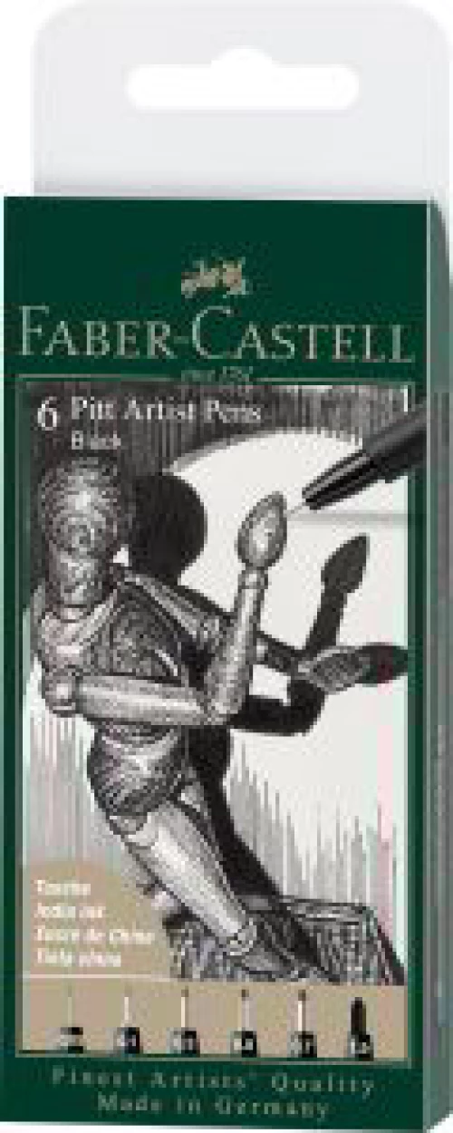 Σετ 6 Pitt Faber Castell artist pen μαύρο
