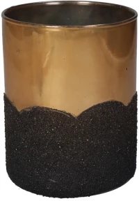 Κηροπήγιο Χρυσό Γυαλί 10x10x13cm