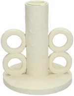 Κηροπήγιο Λευκό Polyresin 11x11x12.4cm