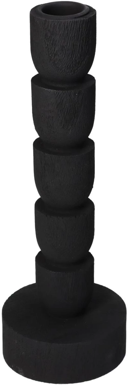 Κηροπήγιο Μαύρο Polyresin 8x8x22.5cm