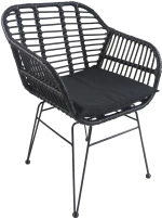Καρέκλα Κήπου ACTORIUS Μαύρο Μέταλλο/Rattan 57x53x81cm