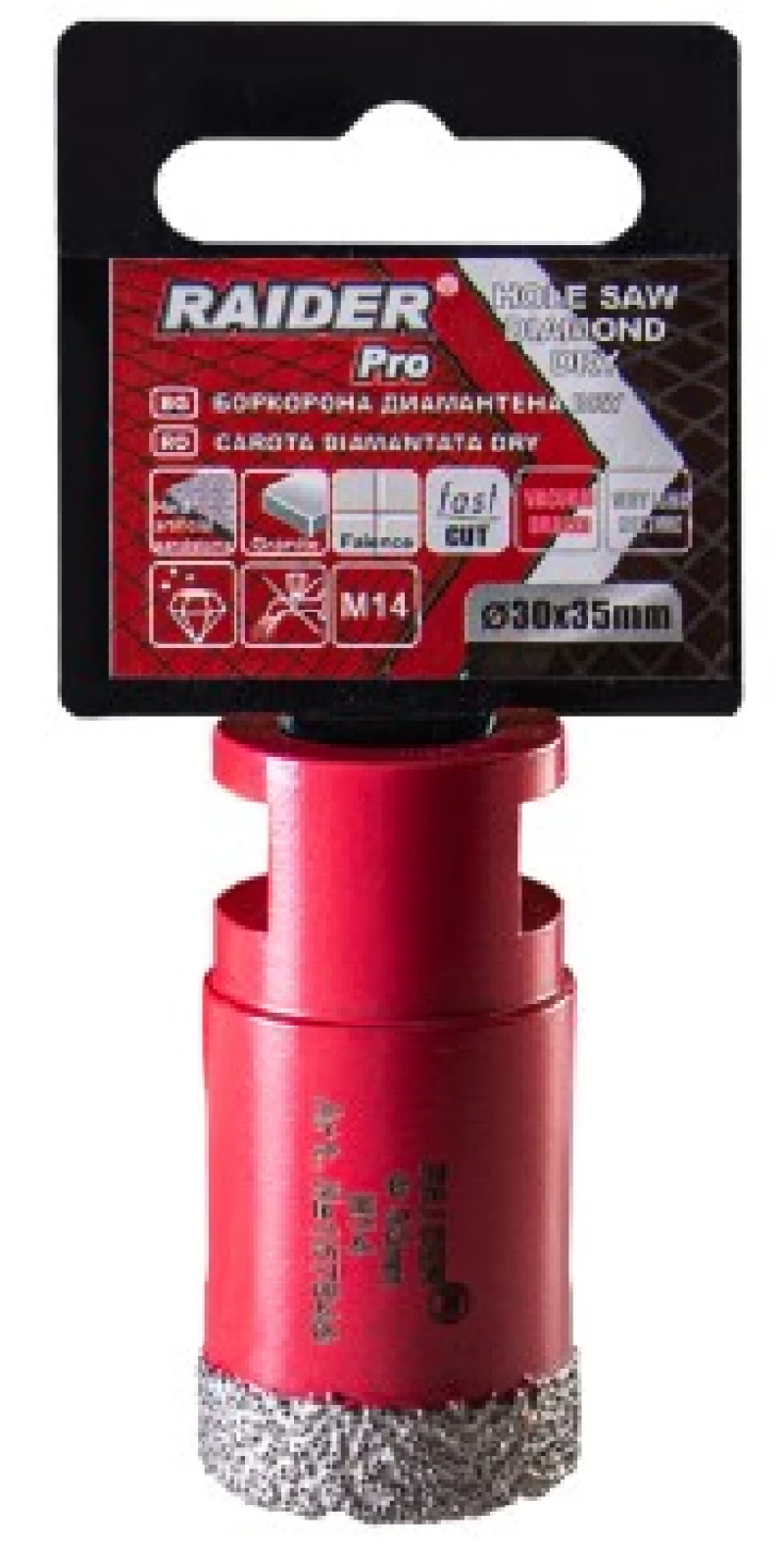 RAIDER ΠΟΤΗΡΟΤΡΥΠΑΝΟ ΔΙΑΜΑΝΤΕ M14 Φ30mm 157846
