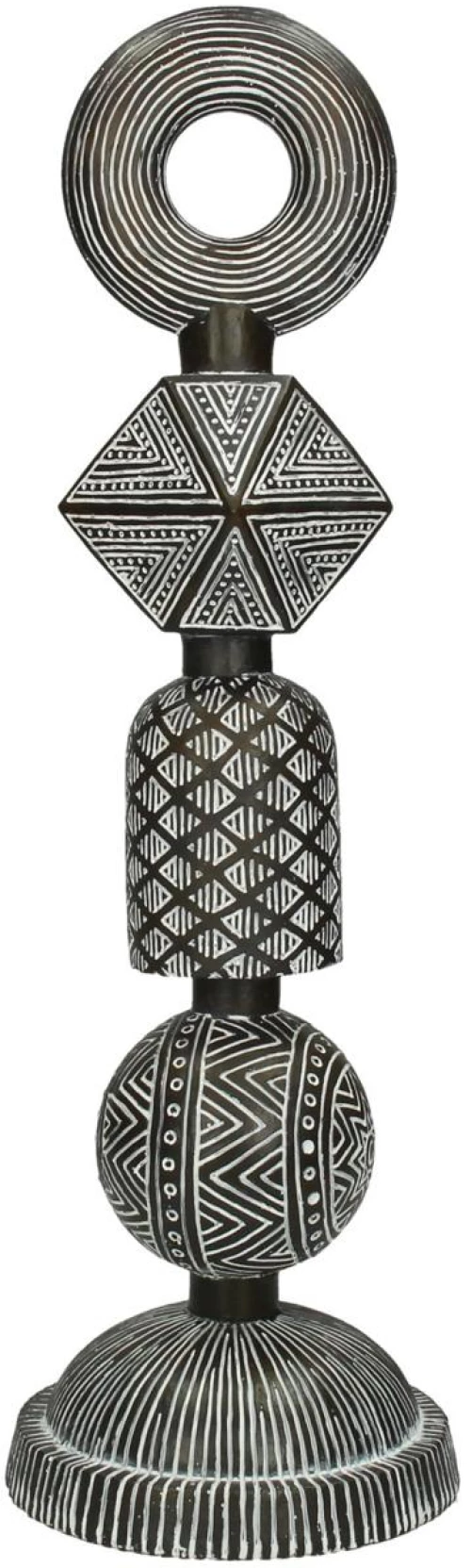 Διακοσμητικό Tribal Καφέ Polyresin 13X13X41cm