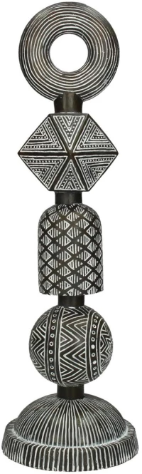 Διακοσμητικό Tribal Καφέ Polyresin 13X13X41cm