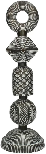Διακοσμητικό Tribal Καφέ Polyresin 13X13X41cm