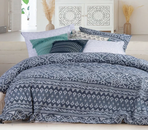 NEF-NEF ΣΕΝΤΟΝΙ MYSTERIOUS BLUE ΣΕΤ Υ/ΛΟ 2X(240Χ270)-2Χ(52Χ72)  BLUE