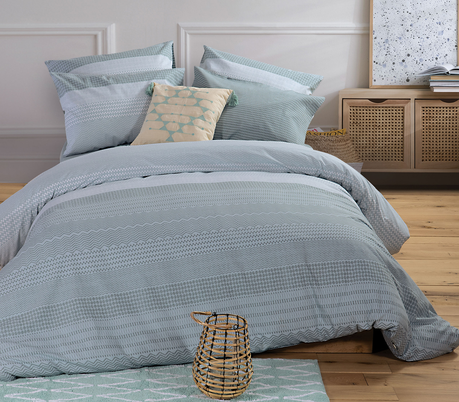 NEF-NEF ΣΕΝΤΟΝΙ ΒΑΜΒ. TENISSON ΣΕΤ  ΔΙΠΛΟ 2X(200Χ270)-2Χ(52Χ72) AQUA