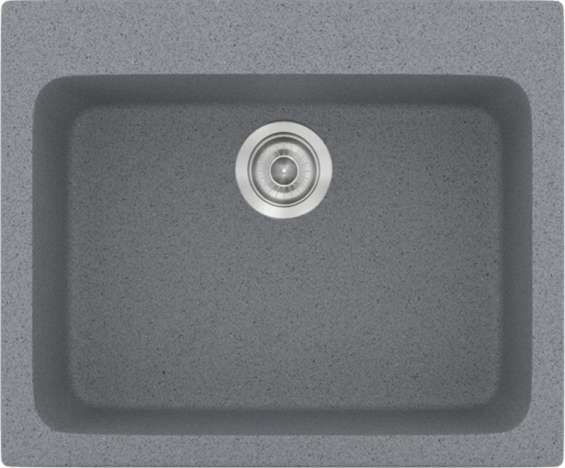 Νεροχύτης Κουζίνας Συνθετικός Metallic Silver 60*50 εκ. Ένθετος Eρμάριο 60 εκ. Sanitec Harmony 331