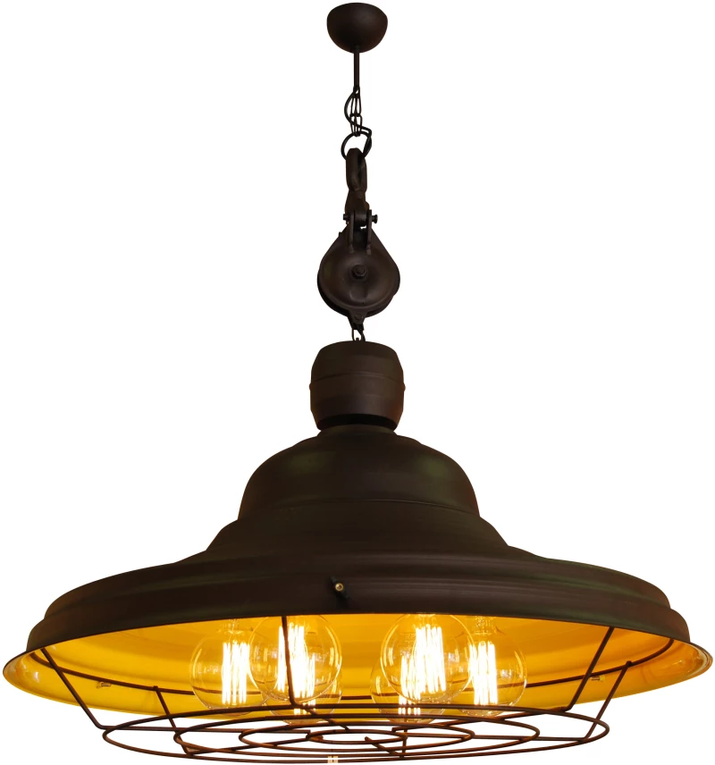 HL-300W-6P DRONE BROWN RUSTY & YELLOW PENDANT HOMELIGHTING 77-3215