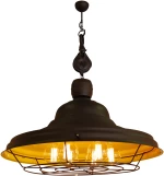 HL-300W-6P DRONE BROWN RUSTY & YELLOW PENDANT HOMELIGHTING 77-3215