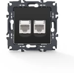 PRIME ΠΡΙΖΑ ΔΙΚΤΥΟΥ 2xRJ45 CAT6 UTP IP20 MAT ΑΝΘΡΑΚΙ ACA 1000113305