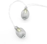 "METAL PINAPPLE" 10LED ΛΑΜΠΑΚ ΣΕΙΡΑ ΜΠΑΤΑΡ.(3xAA)ΘΕΡΜΟ ΛΕΥΚΟ ΑΣΗΜΙ ΜΕΤΑΛΛΟ IP20 135+30cm ΔΙΑΦΑΝ Κ ACA FMSPEAR10WW2A