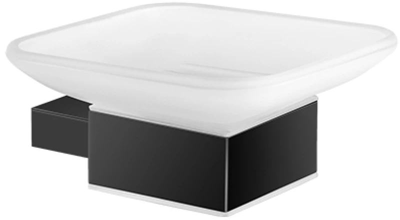 Σαπουνοθήκη Επιτοίχια Black Mat Sanco Monogram 120402-M116