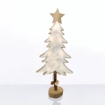 "WOODEN TREE WHITE FUR" 8 MINI LED ΛΑΜΠ. ΜΠΑΤ. (2xAAA), WW,IP20, 17.5X7X35CM ACA X06811219