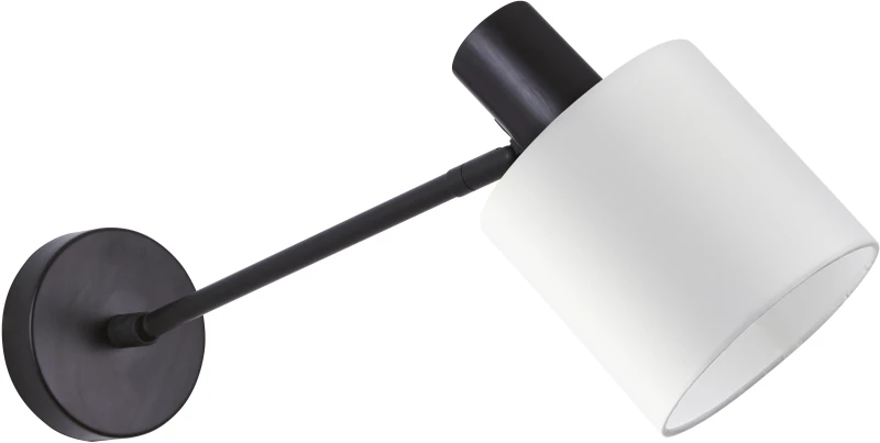SE21-BL-22-SH1 ADEPT BLACK WALL LAMP WHITE SHADE+ HOMELIGHTING 77-8319