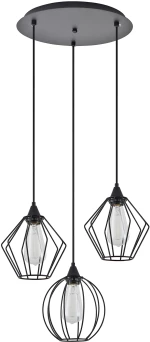 SE21-BL-B10-3BL-GR12 ADEPT FLEX Black Metal Grid Pendant+ HOMELIGHTING 77-8950