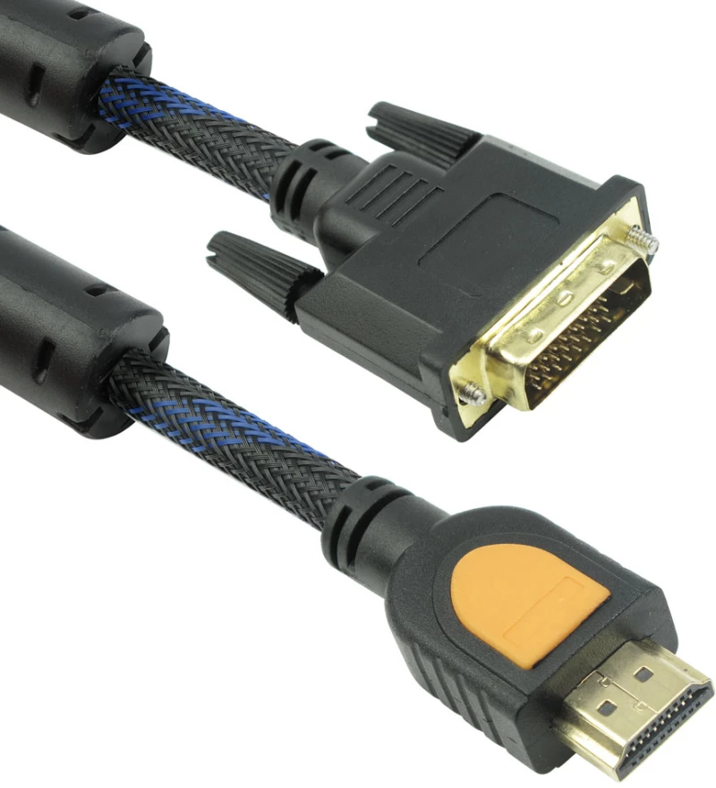 Καλώδιο DeTech HDMI σε DVI, 10m, Φερριτή, HQ, Μαύρο - 18192