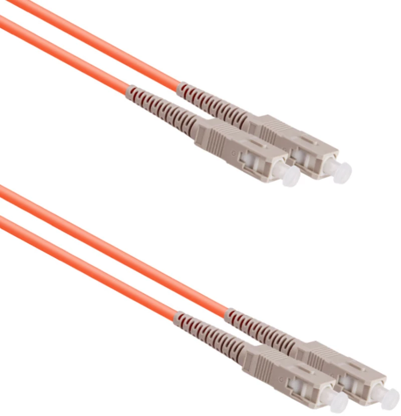 Fiber patch cable DeTech, SC-SC, UPC, Multimode, Duplex, 5.0m, Orange - 18336