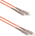 Fiber patch cable DeTech, SC-SC, UPC, Multimode, Duplex, 5.0m, Orange - 18336