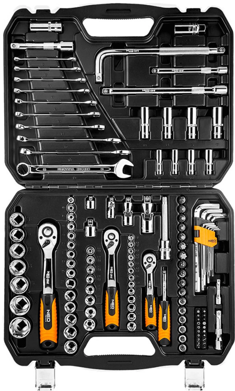 NEO TOOLS Καστάνια & Καρυδάκια 1/2'', 3/8" & 1/4'' σετ 126τμχ 08-667