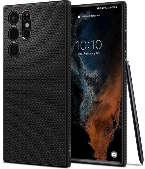 Spigen Husa pentru Samsung Galaxy S22 Ultra 5G - Spigen Liquid Air - Matte Black 8809811855500