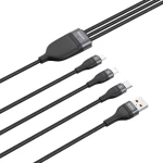 Baseus Cablu de Date USB la Lightning, Micro-USB, Type-C 66W, 1.2m - Baseus Flash Series (CA1T3-G1) - Gray 6953156229822
