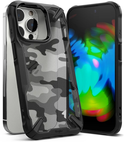 Ringke Husa pentru iPhone 14 Pro Max - Ringke Fusion X Design - Camo Black 8809881262338