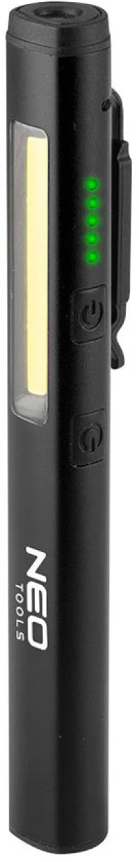 NEO TOOLS Φακός 4 σε 1 με λάμπα UV και laser επαναφορτιζόμενος 99-077
