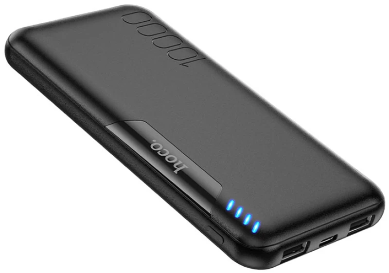 Hoco Baterie Externa 10000mAh, 2x USB, Micro-USB, tip C, LED - Hoco Easylink (J82) - Black 6931474750259