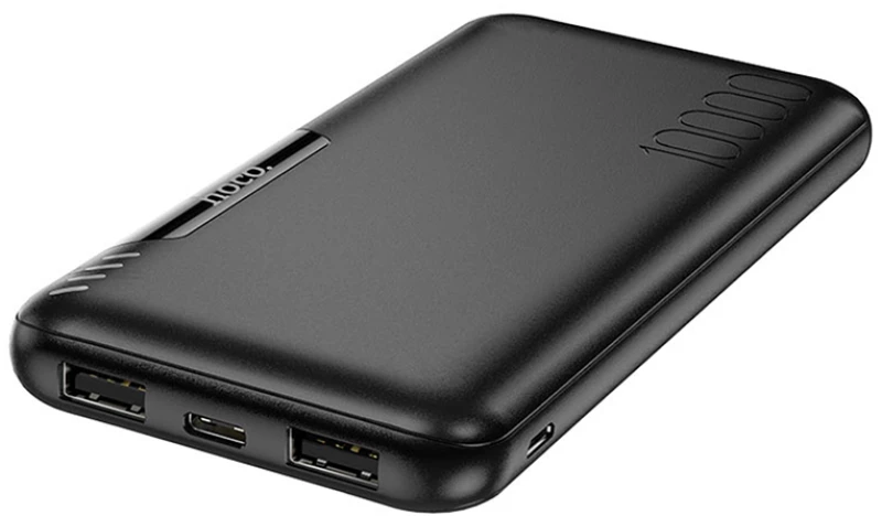 Hoco Baterie Externa 10000mAh, 2x USB, Micro-USB, tip C, LED - Hoco Easylink (J82) - Black 6931474750259