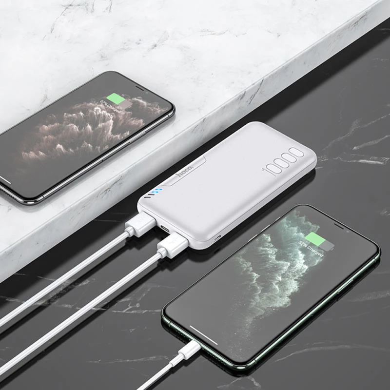 Hoco Baterie Externa 10000mAh, 2x USB, Micro-USB, tip C, LED - Hoco Easylink (J82) - Black 6931474750259