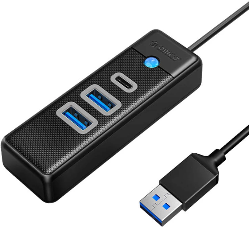 Orico Orico Hub Adapter USB to 2x USB 3.0 + USB-C, 5 Gbps, 0.15m (Black) 038026
