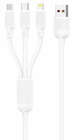 Foneng Foneng X80 3in1 USB to USB-C / Lightning / Micro USB Cable, 100W, 1.2m (White) 045636
