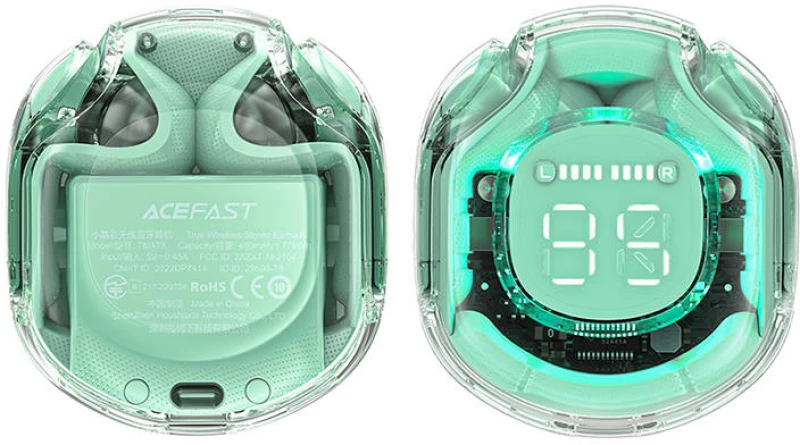 Acefast Earphones TWS Acefast T8, Bluetooth 5.3, IPX4 (green) 048669
