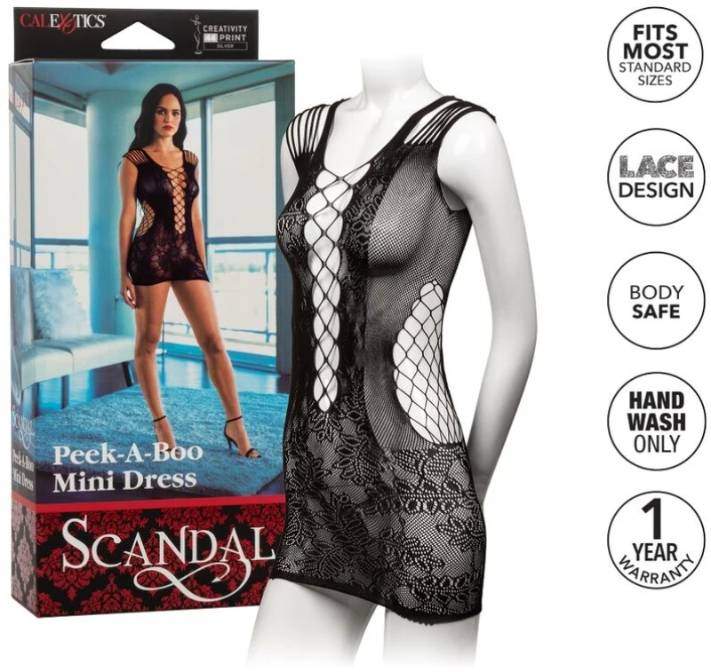 CALEX PEEK-A-BOO MINI DRESS ONE SIZE