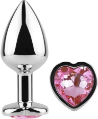 SECRET PLAY - METAL BUTT PLUG FUCHSIA HEART SMALL SIZE 7 CM