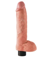 KING COCK 25.5 CM VIBRATING COCK WITH BALLS BLACK