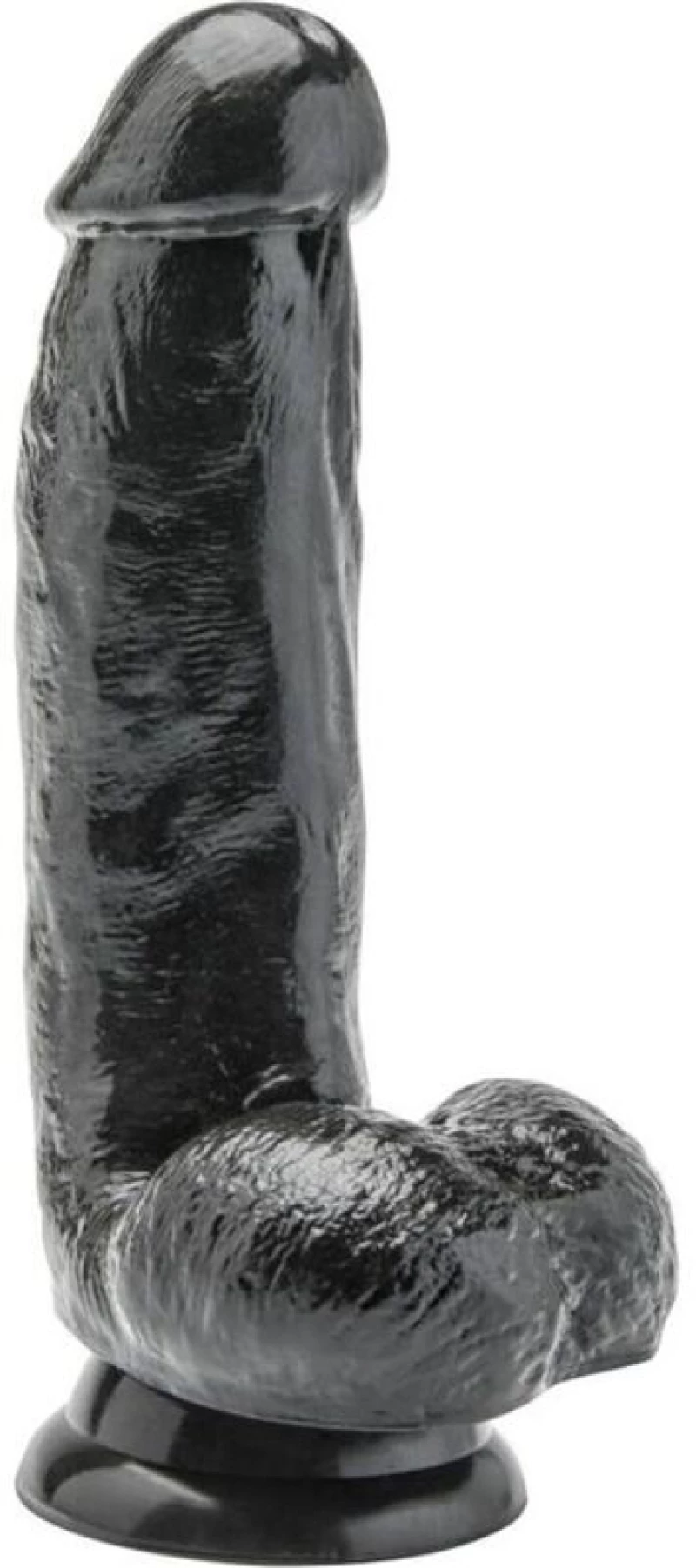 GET REAL - DILDO 12 CM WITH BALLS BLACK