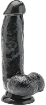 GET REAL - DILDO 12 CM WITH BALLS BLACK